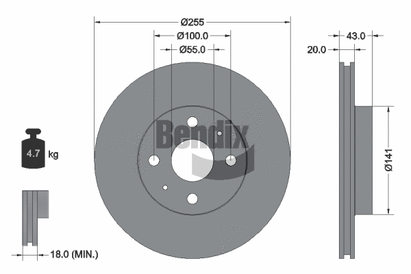 BDS1326 BENDIX Braking Тормозной диск (фото 1)