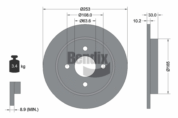 BDS1331 BENDIX Braking Тормозной диск (фото 1)