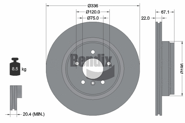 BDS1345HC BENDIX Braking Тормозной диск (фото 1)