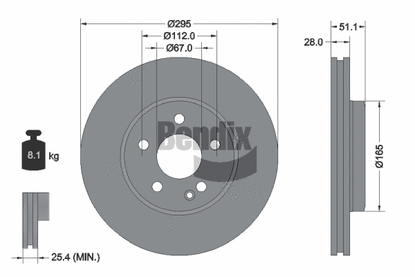 BDS1348 BENDIX Braking Тормозной диск (фото 1)