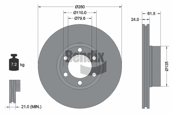 BDS1349 BENDIX Braking Тормозной диск (фото 1)