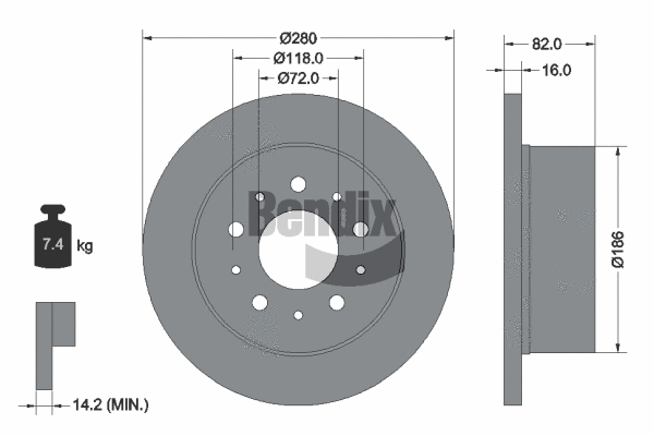 BDS1371 BENDIX Braking Тормозной диск (фото 1)