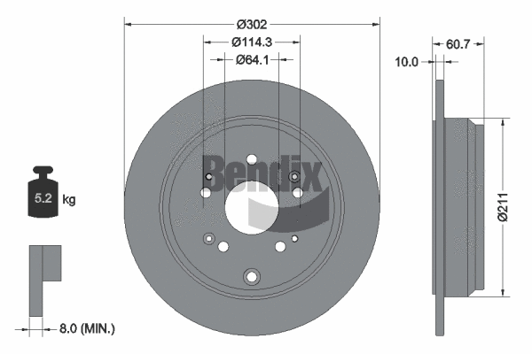 BDS1377 BENDIX Braking Тормозной диск (фото 1)