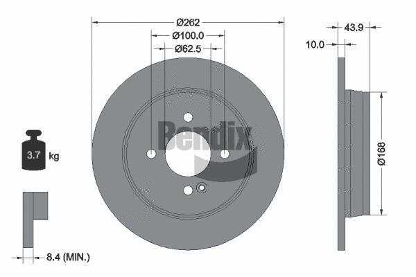 BDS1384 BENDIX Braking Тормозной диск (фото 1)