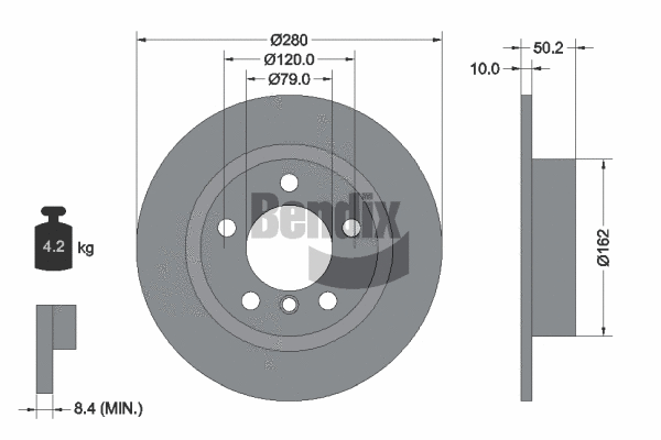 BDS1386 BENDIX Braking Тормозной диск (фото 1)