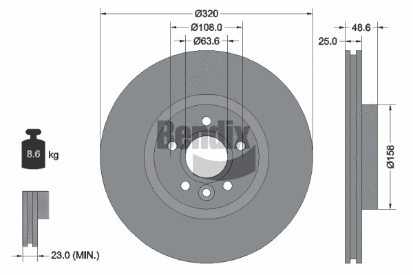 BDS1397HC BENDIX Braking Тормозной диск (фото 1)