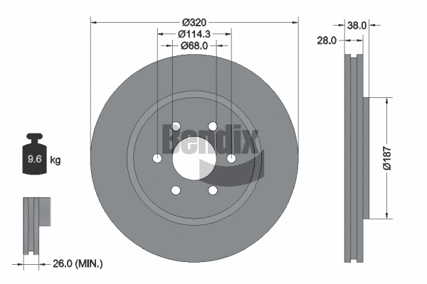 BDS1398HC BENDIX Braking Тормозной диск (фото 1)