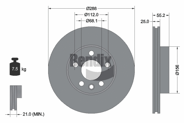 BDS1404 BENDIX Braking Тормозной диск (фото 1)