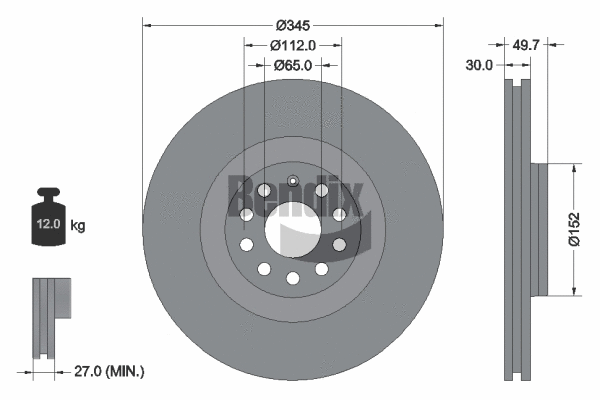BDS1407HC BENDIX Braking Тормозной диск (фото 1)