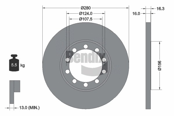 BDS1408 BENDIX Braking Тормозной диск (фото 1)