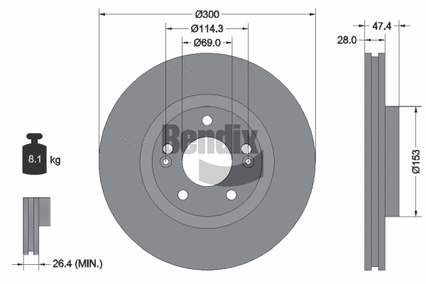 BDS1417 BENDIX Braking Тормозной диск (фото 1)