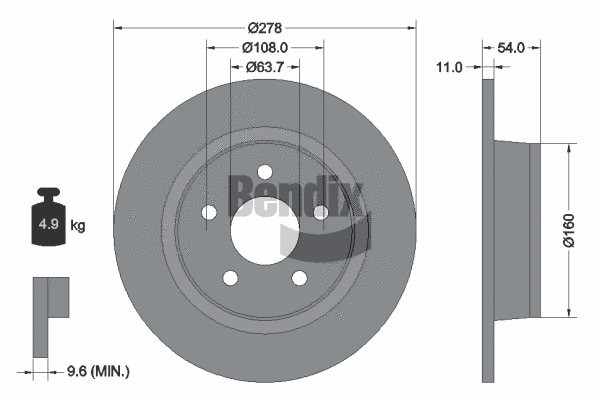 BDS1420 BENDIX Braking Тормозной диск (фото 1)
