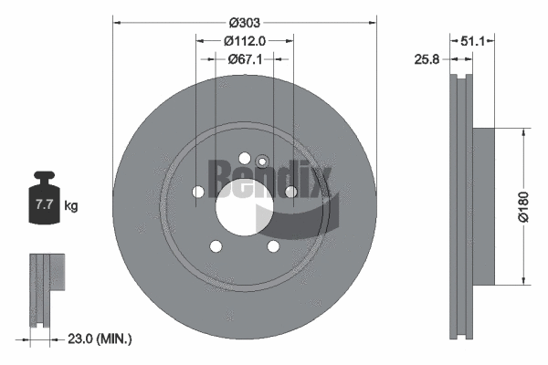 BDS1422HC BENDIX Braking Тормозной диск (фото 1)