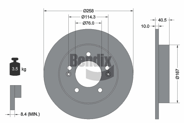 BDS1424 BENDIX Braking Тормозной диск (фото 1)