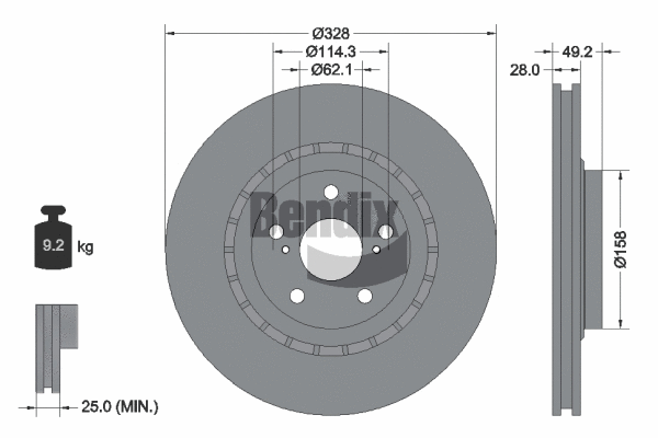BDS1426HC BENDIX Braking Тормозной диск (фото 1)