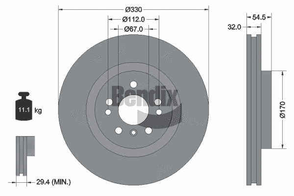 BDS1438HC BENDIX Braking Тормозной диск (фото 1)