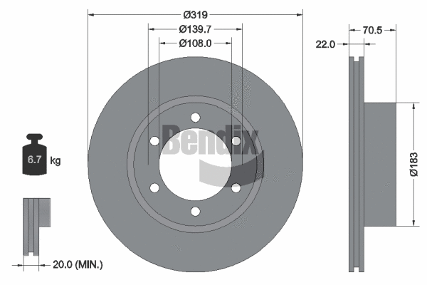 BDS1441 BENDIX Braking Тормозной диск (фото 1)