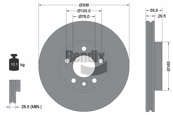 BDS1445 BENDIX Braking Тормозной диск (фото 1)