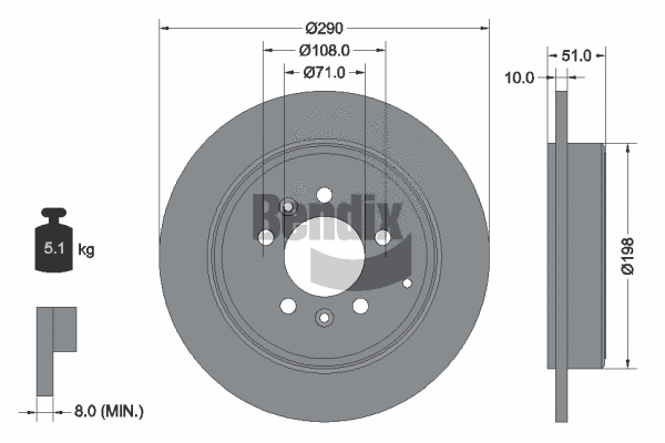 BDS1452 BENDIX Braking Тормозной диск (фото 1)