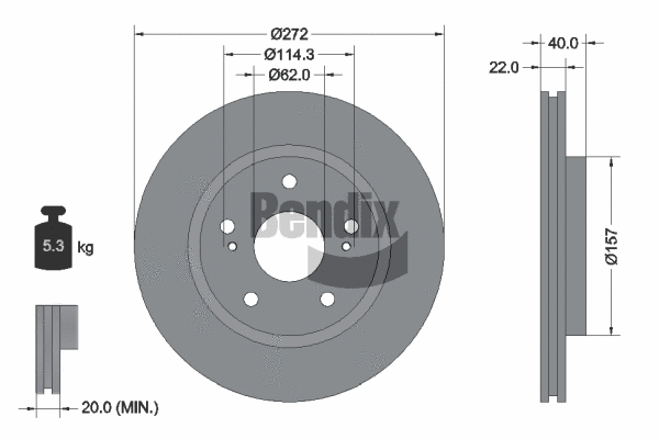 BDS1458 BENDIX Braking Тормозной диск (фото 1)