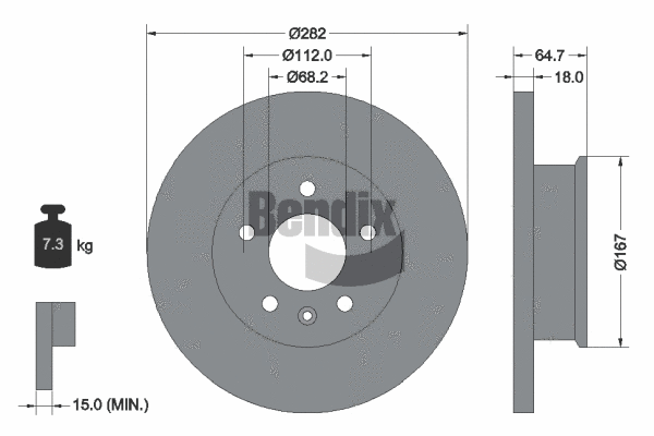 BDS1464 BENDIX Braking Тормозной диск (фото 1)