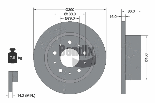 BDS1477 BENDIX Braking Тормозной диск (фото 1)