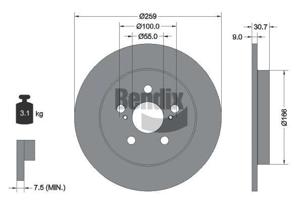 BDS1478 BENDIX Braking Тормозной диск (фото 1)