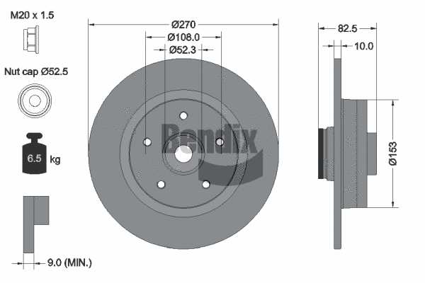 BDS1483 BENDIX Braking Тормозной диск (фото 1)