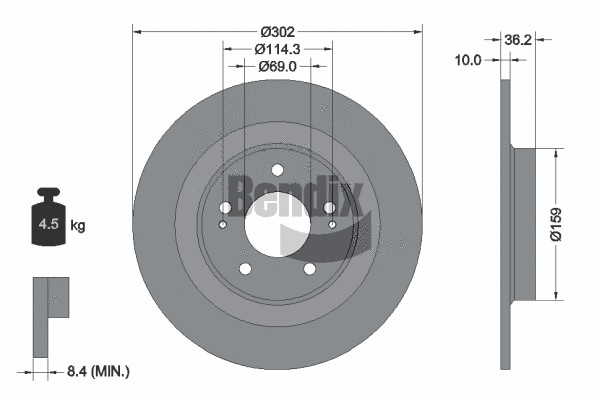 BDS1486 BENDIX Braking Тормозной диск (фото 1)