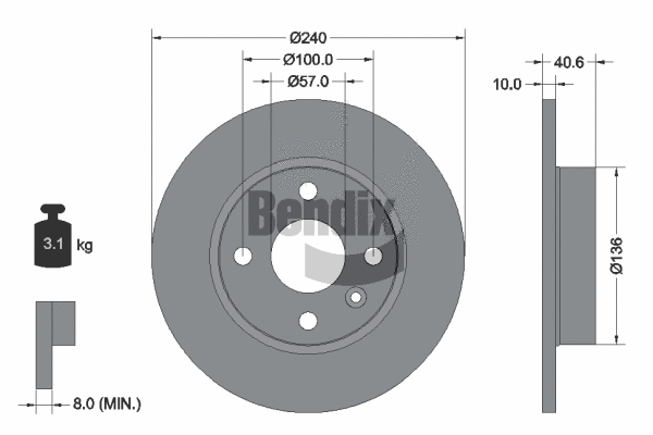 BDS1492 BENDIX Braking Тормозной диск (фото 1)