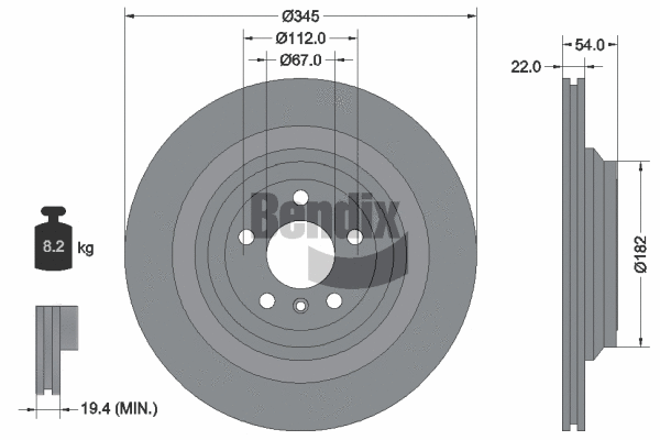 BDS1493 BENDIX Braking Тормозной диск (фото 1)