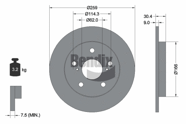 BDS1494 BENDIX Braking Тормозной диск (фото 1)