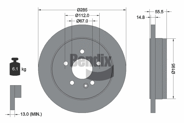 BDS1501 BENDIX Braking Тормозной диск (фото 1)