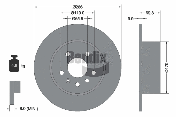 BDS1506 BENDIX Braking Тормозной диск (фото 1)