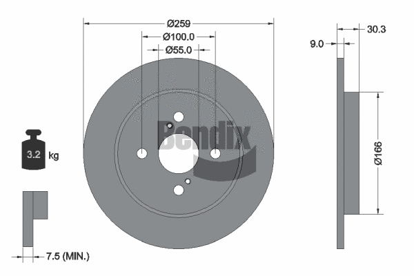 BDS1524 BENDIX Braking Тормозной диск (фото 1)