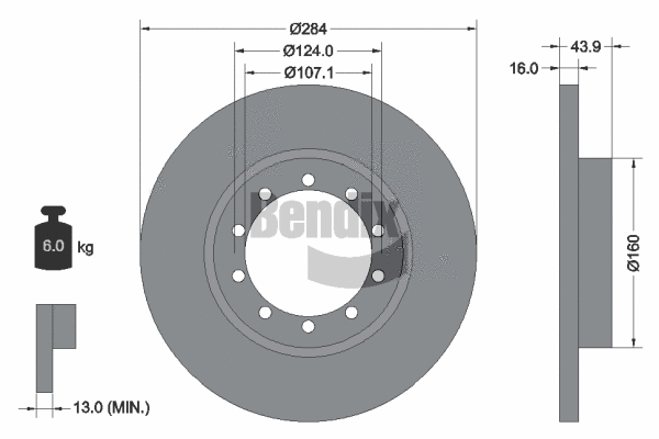 BDS1528 BENDIX Braking Тормозной диск (фото 1)