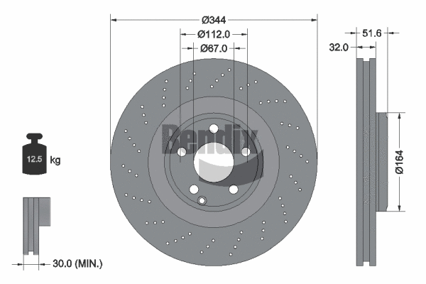 BDS1537HC BENDIX Braking Тормозной диск (фото 1)