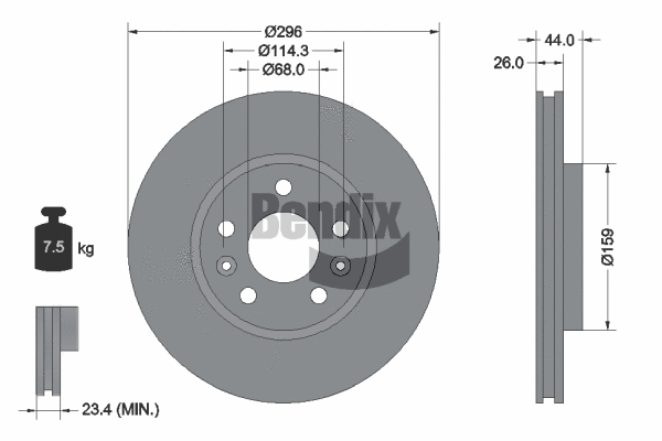 BDS1538 BENDIX Braking Тормозной диск (фото 1)