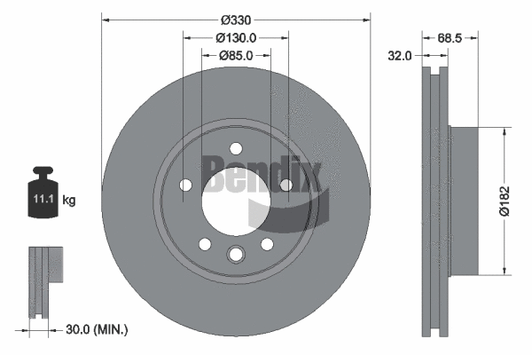 BDS1545RHC BENDIX Braking Тормозной диск (фото 1)