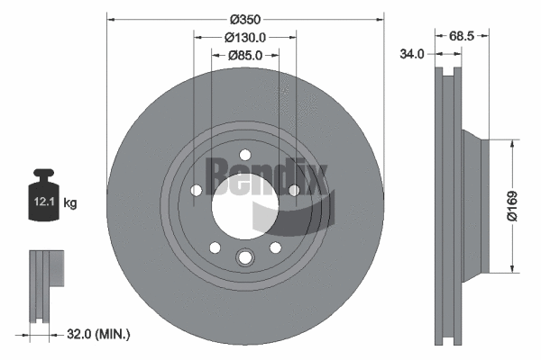 BDS1546RHC BENDIX Braking Тормозной диск (фото 1)