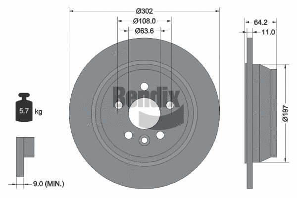 BDS1550 BENDIX Braking Тормозной диск (фото 1)