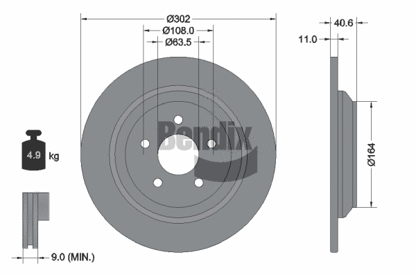 BDS1559 BENDIX Braking Тормозной диск (фото 1)