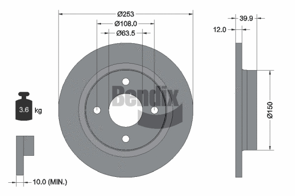 BDS1563 BENDIX Braking Тормозной диск (фото 1)