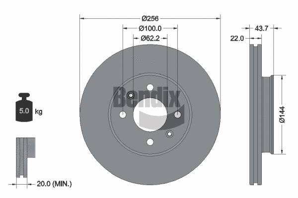 BDS1595 BENDIX Braking Тормозной диск (фото 1)