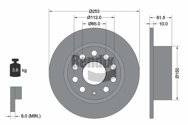 BDS1601 BENDIX Braking Тормозной диск (фото 1)