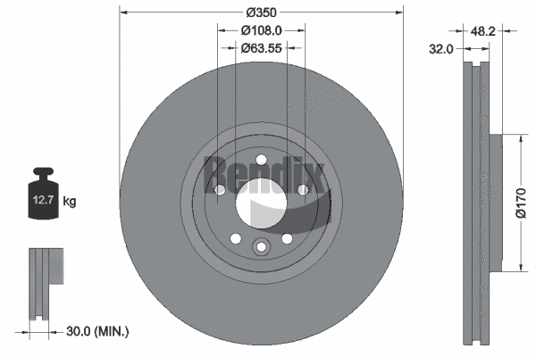 BDS1604HC BENDIX Braking Тормозной диск (фото 1)