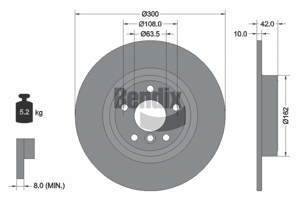 BDS1607HC BENDIX Braking Тормозной диск (фото 1)