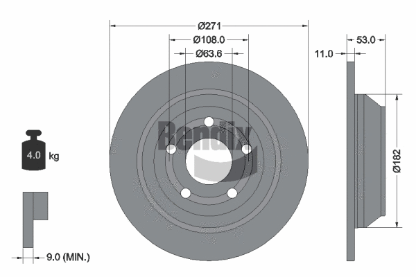 BDS1625 BENDIX Braking Тормозной диск (фото 1)