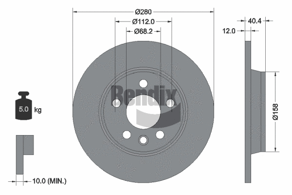 BDS1635 BENDIX Braking Тормозной диск (фото 1)