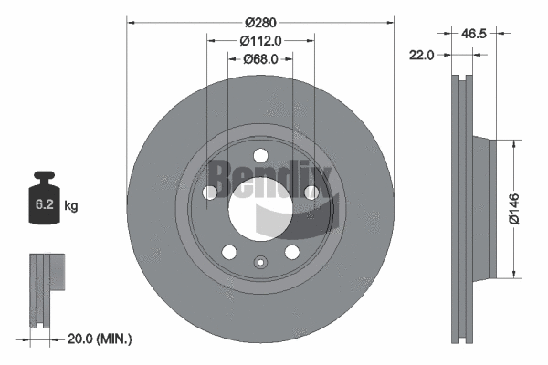 BDS1636HC BENDIX Braking Тормозной диск (фото 1)